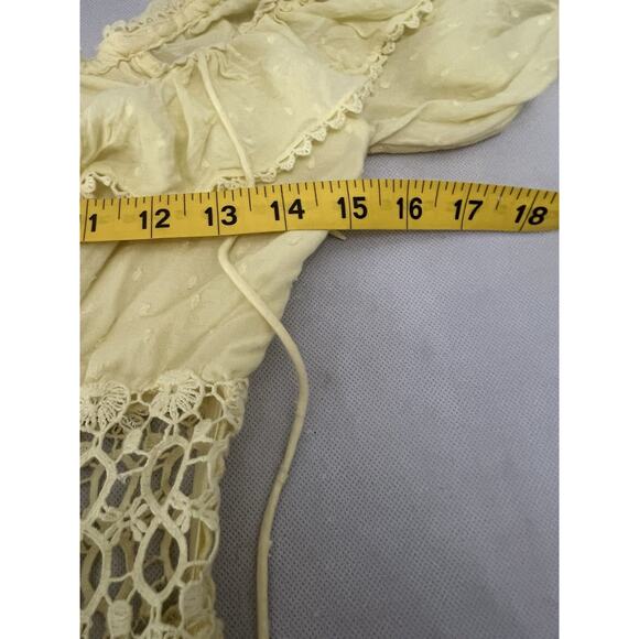 Free People Cruel Intentions Ruffle Mini Dress Women’s 0 Yellow Crochet Cut Out - Picture 7 of 9